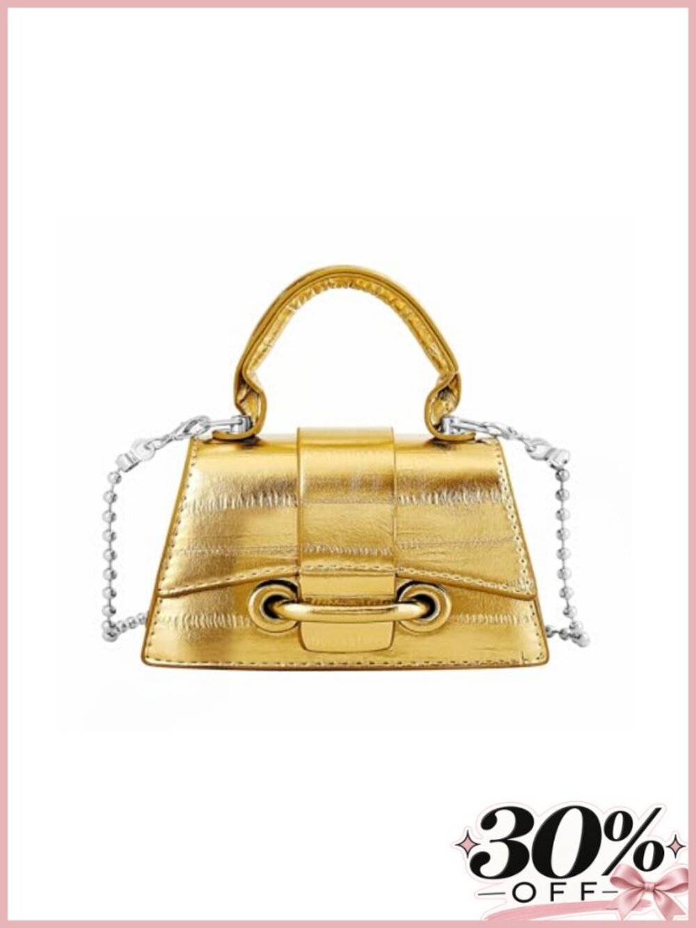 Micro Mini Crossbody Handbag PU Leather Clutch Top Handle